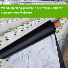 50 m zilver plastic mulch 2s/1.2s aardbeien groenten tuinbedekking onkruid controle mylar gras barrière hydraterende zwarte films