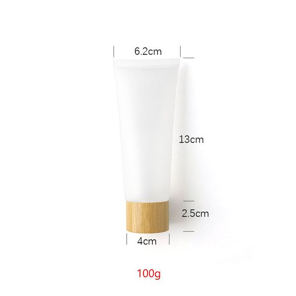 Botellas de embalaje de 50ML, 60ML, 80ML, 100ML, 120ML, tubo cosmético amarillo brillante vacío con tapa de bambú para protector solar, crema BB CC, embalaje de maquillaje