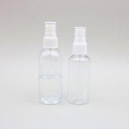 50 ml 60 ml plastic lege flessen, 2oz duidelijke fles met fijne mistspuit, reizen parfum verstuiver voor reinigingsoplossingen wit + helder huisdier