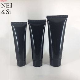 50 ml 80 ml 100 ml bouteille à presser en plastique noir rechargeable cosmétique nettoyant pour le visage tube de crème vide shampooing lotion bouteilles souples meilleure qualité