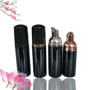 50 ml zwarte reisschuimflessen plastic schuimflessen met zwart/goud/zilveren pomp Handwas Zeep Mousse Crème Dispenser Bubbling Fles Afif