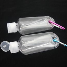 Bouteille de pulvérisation d'alcool vide de 50ML avec crochet de porte-clés, bouteilles de désinfectant pour les mains en plastique Transparent Transparent pour voyage Sdtdu