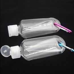 Bouteille de pulvérisation d'alcool vide de 50ML avec porte-clés crochet, bouteilles de désinfectant pour les mains en plastique Transparent Transparent pour voyage Dtucx