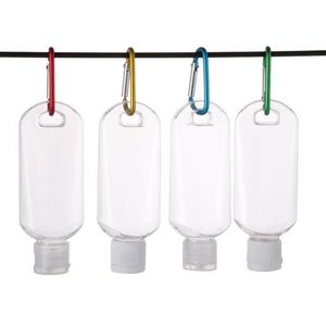 50 ml handdesinfectief voor desinfecterende vloeistof flip top dop met sleutelringhaak transparante plastic fles voor reis GBVKB JMRTQ