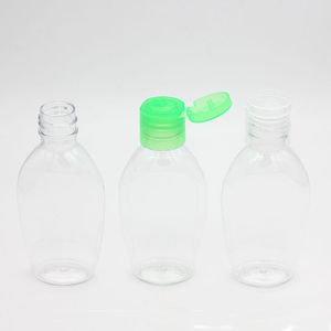 50ml Instant handdesinfecterend fles Lege handwasflessen PET-plastic fles voor desinfectiemiddel met flip-dop Vlaga