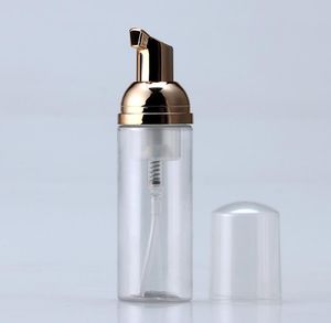 Botellas de espuma de plástico de 50 ml con dispensador de crema y espuma de jabón para lavado a mano con bomba dorada