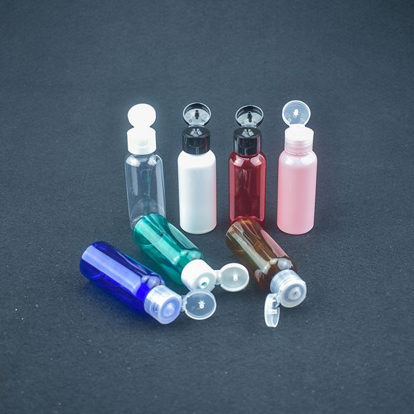 Bouteilles d'emballage en plastique PET de 50 ml bouteille de voyage cosmétique vide avec capuchon à rabat Récipients de maquillage d'huile essentielle d'émulsion Mini bouteille rechargeable