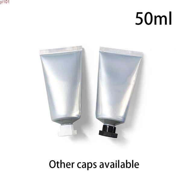 50 ml Argent Aluminium Plastique Composite Bouteille Souple 50g Cosmétique Lotion Pour Le Corps Crème Conteneur Squeeze Tube D'emballage Livraison Gratuitebonne quantité