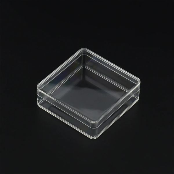 50 ml Small Square Transparent PS Boîte de rangement en plastique pour mini-bijoux Perles d'artisanat Conteneur de boîtier Affichage de l'emballage en cristal