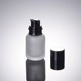 Botellas rellenables de crema de vidrio esmerilado transparente de 50ml, bomba de pico vacío, loción, champú, contenedores de botellas, 50 Uds.