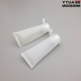 Tube souple en plastique de lotion transparente de 50 ml pour l'emballage de crème de soin de la peau cosmétique, bouteilles de récipient compressibles de 50 g avec capuchon rabattable haute q Oasu