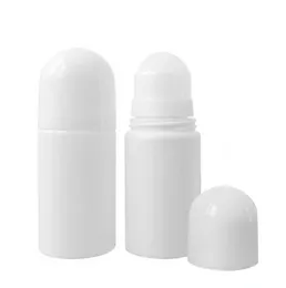 50ml blanc en plastique Roll On Bottle Voyage rechargeable pour déodorant Roll-on Containers DIY Huile essentielle Bouteilles d'emballage personnelles