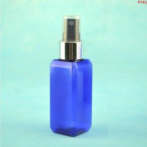 50 ml x 300 vierkante plastic reisblauwe fles met sproeier, navulbaar leeg voor cosmetica-verpakkingsgoederen Bgotl