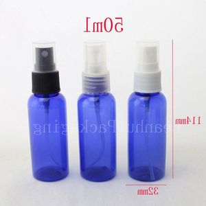 50ml X 50 flacon pulvérisateur en plastique bleu vide avec pompe 50cc petit emballage cosmétique de voyage en plastique contenant de pulvérisation de brouillard fin Ltsrx