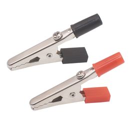 50 mm alligator clips splitsen fitting telefoongereedschap met schroef zwart rood plastic gecoate testsonde mini crocodile clip verbindingsklem