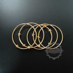 50mm Diamètre En Laiton Or Couleur Simple Câblage Bracelet pour Perles Bijoux À Faire Soi-Même Fournitures 1900105 Q0717