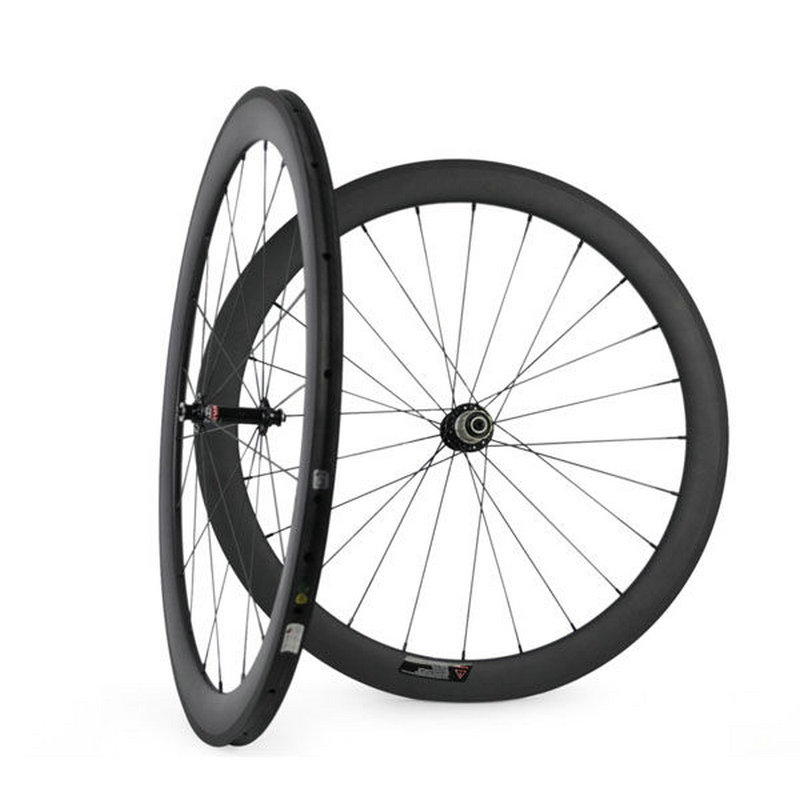 Ruote per bici full carbon da 50mm copertoncino 700x25mm di larghezza freni a v ruote da ciclismo nero opaco ud set di ruote con superficie in basalto ruota di bicicletta tubolare