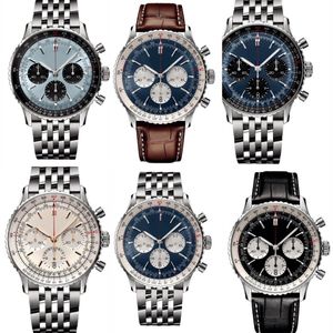 50 mm orologi relojes de moda hombres movimiento de regalo de vacaciones función completa reloj de diseñador mujer diales multicolor navitimer relojes de gama alta estilo retro xb010 B4