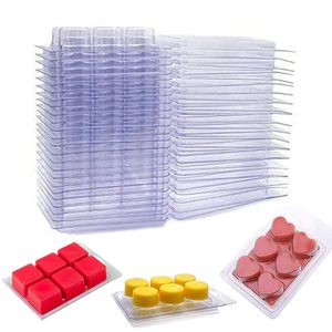 50Packs Wax Smelt Clamshells Molds 6 Cavity Cube Tray voor Soap Soap Groothandel Geschenk voor kaarsen