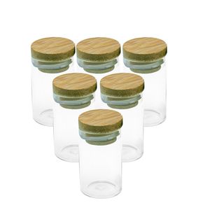 50 PC 20 ml Bouteille En Verre Avec Couvercle En Bambou Bouteilles Vides Réglisse Bonbons Safran Nouveau Style Bocaux Flacons En Gros