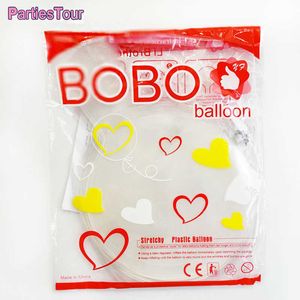 50pc 8/10/18/20/24/36 pouces Gonflable Bobo Ballon Transparent Globes Fête D'anniversaire Fournitures De Mariage Baby Shower Décor Ballons 211023
