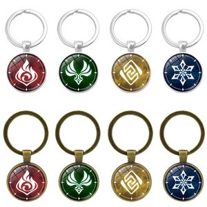 50 st Anime Sleutelhangers Game Eye of God Water Wind Thunder Fire Rock Ice Element Cosplay Sleutelhanger Accessoires Genshin Impact Sleutelhanger Y220225