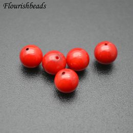 50 pc Grade AA mer rouge bambou corail pierre perles demi trou pour boucles d'oreilles bijoux à bricoler soi-même faisant Bracelet bijoux résultats composants