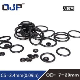 50 pc/Lot Rubberen Ring Zwart NBR Afdichting O Ring CS2.4mm OD6/7/8/9/10/10.5/11/11/13/11Pakkingen