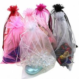 50pc Organza Sacs Bijoux Sac de bonbons Sacs de faveurs de mariage Pochettes cadeaux en maille 82hz #