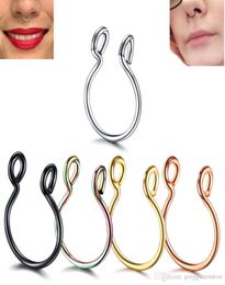 50PC Acier 20G Dainty Faux Anneaux de Nez Faux Anneaux de Septum Cerceau Piercing Nostril Faux Clip sur Anneaux de Nez Oreja Piercings Bijoux 3671353