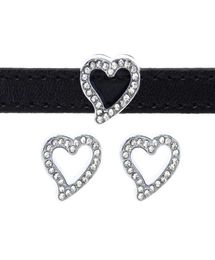 50pclot 8 mm Slumaises coeur coeur charme de glissière ajustement pour bracelet de bracelet 8 mm