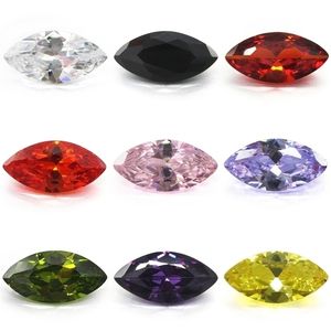 50pcs 1.5x3 ~ 10*20mm 5A Marquise blanc pierres CZ en vrac, grenat, Olive, violet, noir, rose zircon cubique pierre gemmes synthétiques