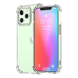 Transparante telefoonhoesjes voor iPhone 14 13 12 11 Mini Pro Max XS XR 8 7 Plus Cover Samsung S20 S21 A51 A71 A41 A32 A52 A72 TPU Beschermende schokvrije Clear Case 168D