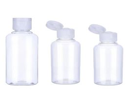 50 pièces 10 30 50 60 100 ml vide paquet en plastique transparent bouteille d'eau à clapet cristal clair Flip Top Cap conteneurs d'emballage T203279171