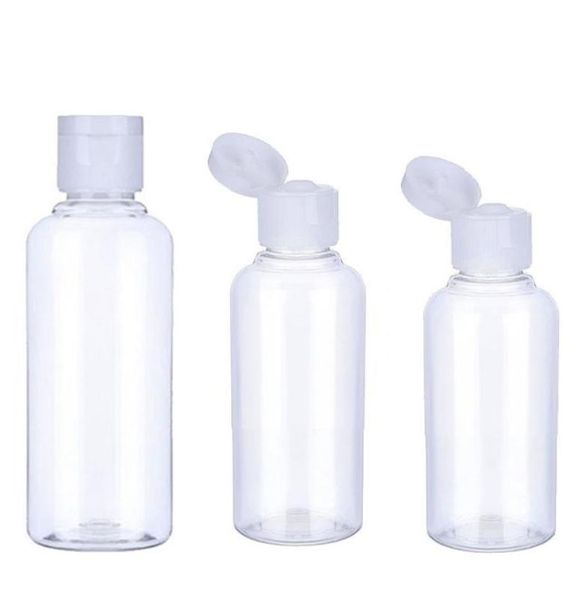 50pcs 10 30 50 60 100 ml Pack de plastique transparent vide bouteille d'eau à atelier CRISALLE CELAGE CONTAGNEMENTS CAP TOP TOP TO202440181