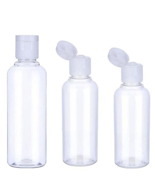 50pcs 10 30 50 60 100 ml Emplete en plastique transparent vide bouteille d'eau Clamhell Bottle cristal clair Couet de capuchon de capuchon T202142192