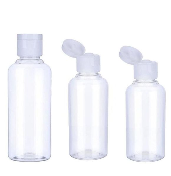 50pcs 10 30 50 60 100 ml Pack de plastique transparent vide bouteille d'eau à aquarement en cristal clair CONTAGNEMENTS CAP TOP TOP T208995168