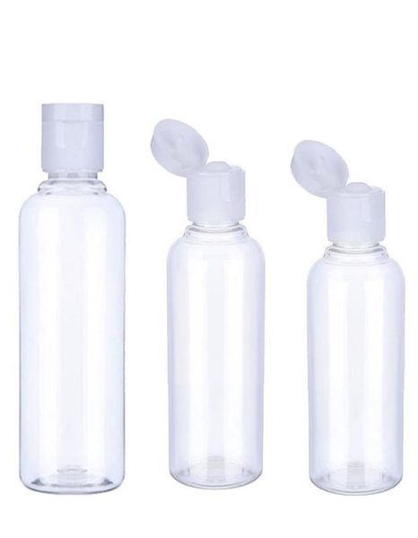 50 pièces 10 30 50 60 100 ml vide paquet en plastique transparent bouteille d'eau à clapet cristal clair Flip Top Cap emballage conteneurs T208988005
