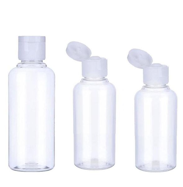 50 pièces 10 30 50 60 100 ml vide paquet en plastique transparent bouteille d'eau à clapet cristal clair bouchon à rabat conteneurs d'emballage T206704684