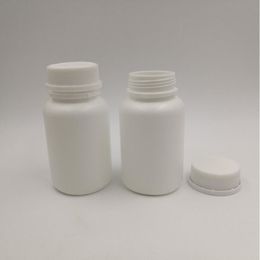 Gratis verzending 50 stks 100 ml 100cc hdpe witte medische pil fles plastic, lege navulbare capsules fles met sabotage proof rhmic vgasb