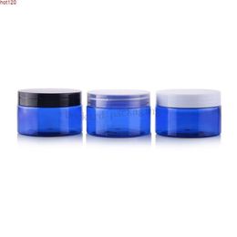 50pcs 100ml /100g Blue Cosmetic Crema Cosmética Jars Botella de máscara de polvo con tornillo de plástico Lidgood Cantidad Egkim Rqmrf