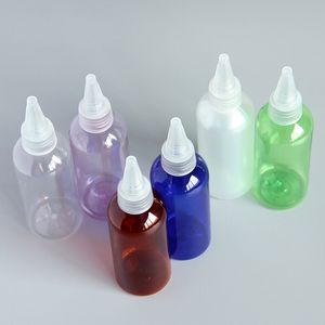 50 stks 100 ml parfumfles plastic flessen met puntige monddop Amber Cosmetic Pet Lotion Container