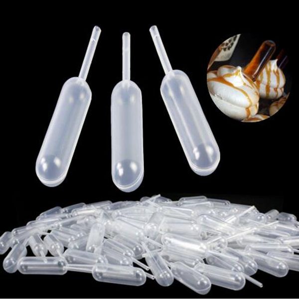 50 pièces/100 pièces en plastique presser 4 ml Pipettes de transfert compte-gouttes Mayitr Pipettes jetables pour fraise Cupcake crème glacée chocolat