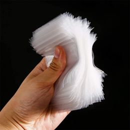50 stks 100 stks kleine hersluitbare ritssluiting zakken zelfafdichting doorzichtige plastic poly zak voor sieraden parringpakket opslag