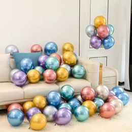 50pcs 10 pouces ballons en Latex métallique or argent Chrome Ballon décorations de mariage Globos fournitures de fête d'anniversaire 231220