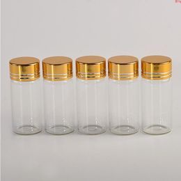50pcs 10ml bouteilles en verre vis en aluminium bouchon doré vide transparent liquide cadeau conteneur souhaitant bouteille jarsgood quantité Awnhh
