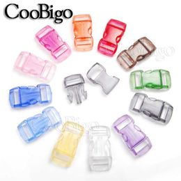 50 piezas de 10 mm Clear Little Litee Clip Clamp de cierre de pulsera Paracord para bolsas de prenda Collar de mascotas Frost transparente curvado