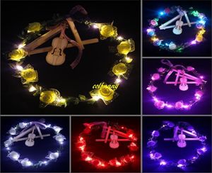 Partij Gunst Decor 12 Bloemen LED Bloem Krans Hoofdband Festival Floral Garland voor Bruiloft Hoofdtooi Glow Hair Band