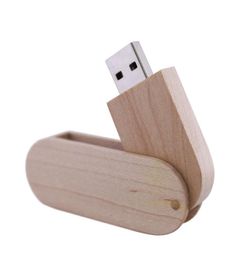 50 pièces 128MB256MB512MB1GB2GB4GB8GB16GB clé USB en bois pivotante 20 100 véritable mémoire de stockage clés USB Logo Engr9920110