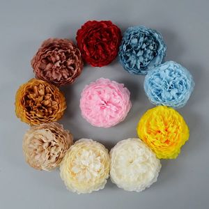 50 PCS 12 CM 10 Couleurs Soie Artificielle Pivoine Fleur Têtes DIY Mariage Fleur Mur Arch Accessoires Accessoire Festival Fournisseur Décoration 240220